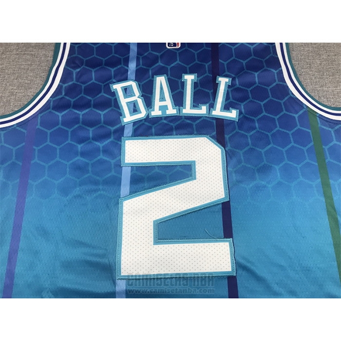 Camiseta Charlotte Hornets LaMelo Ball #2 Ciudad 2021-22 Azul